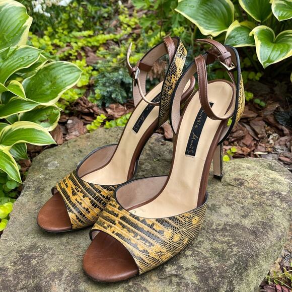 Chrissie Morris Gold Python Heels Size 41 - Picture 4 of 7